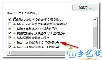 勾选TCP/IPv6