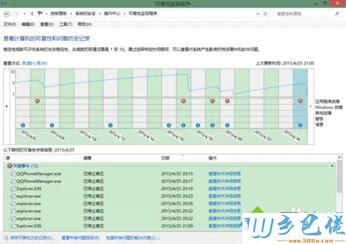 打开可靠性监视程序窗口