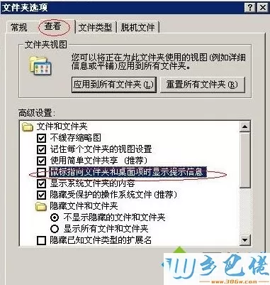 winxp系统怎么开启鼠标指向文件和桌面项时显示提示