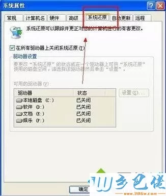 winxp系统属性中没有系统还原的解决方法