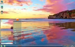 海边被夕阳照耀的美景win7系统主题