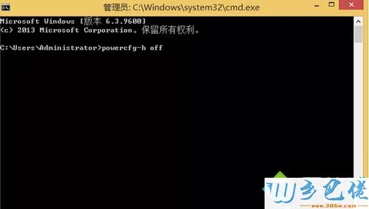 运行“powercfg -h off ”