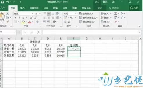 windowsxp系统下怎样给exce工作表添加迷你图