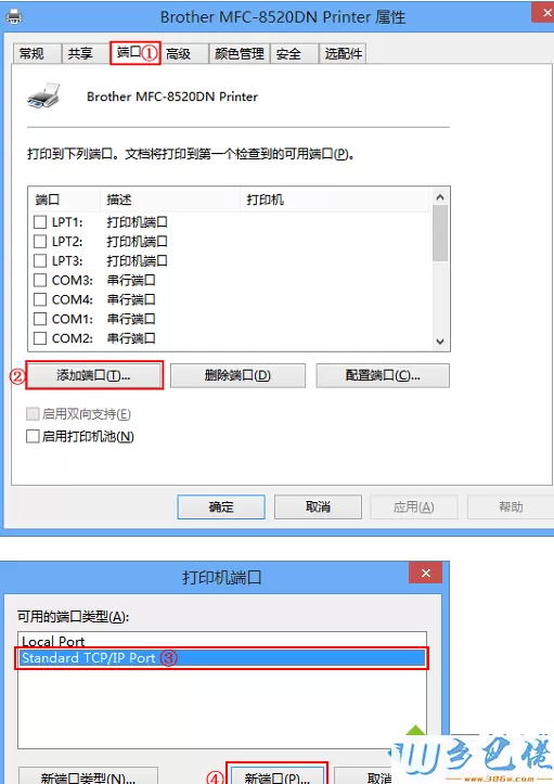 点击添加端口