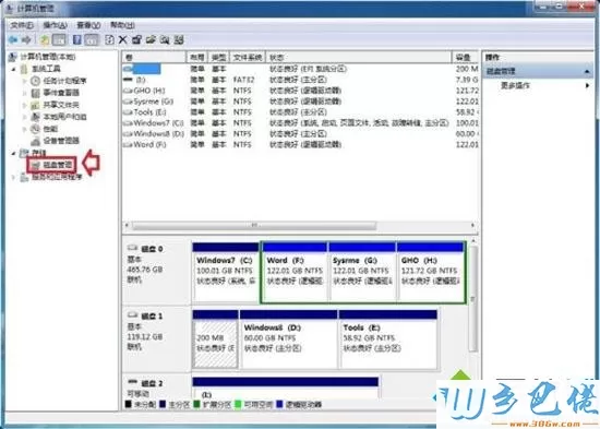 windows7系统提示磁盘处于脱机状态怎么解决