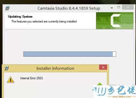 win7系统安装Camtasia Studio出错提示Intemal Error 2503如何解决